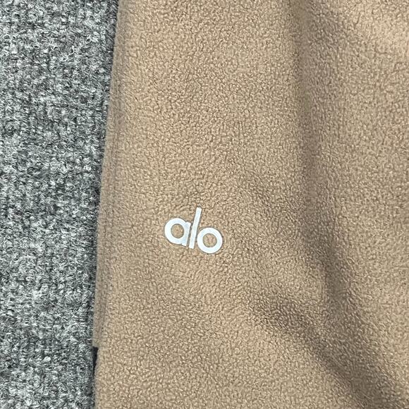 Alo Pants Womens Small Brown Logo Jogger Fleece Yoga High Rise Pocket Drawstring - Picture 4 of 12